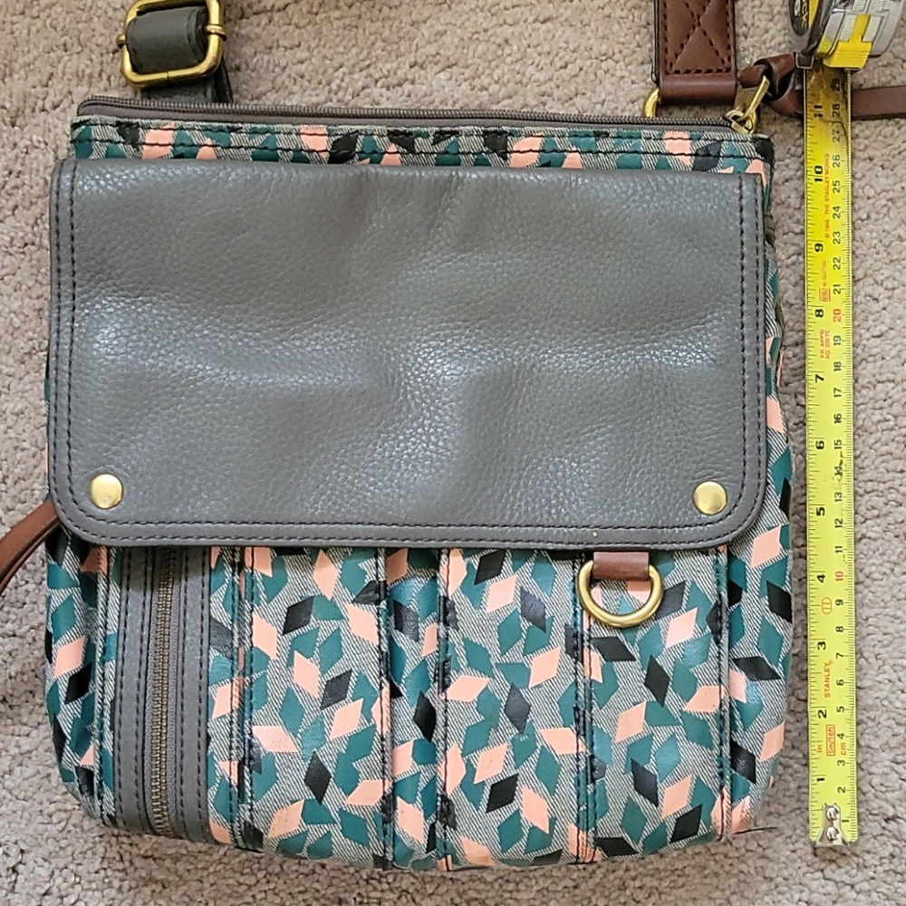 Fossil coated canvas crossbody